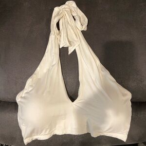 Klassy Network Cream Halter Bralette